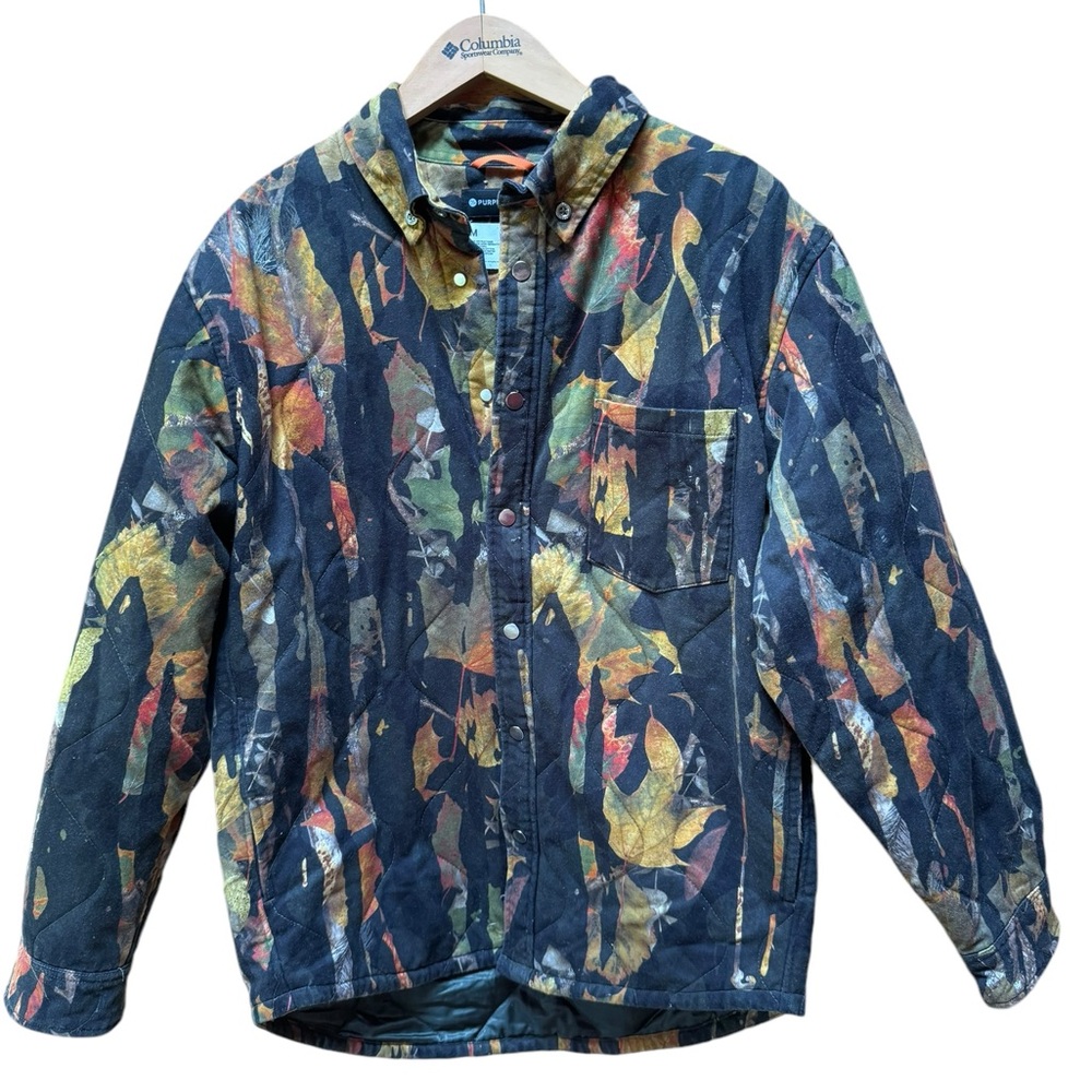 Purple Brand Drip Camo Quilted Shirt Jacket